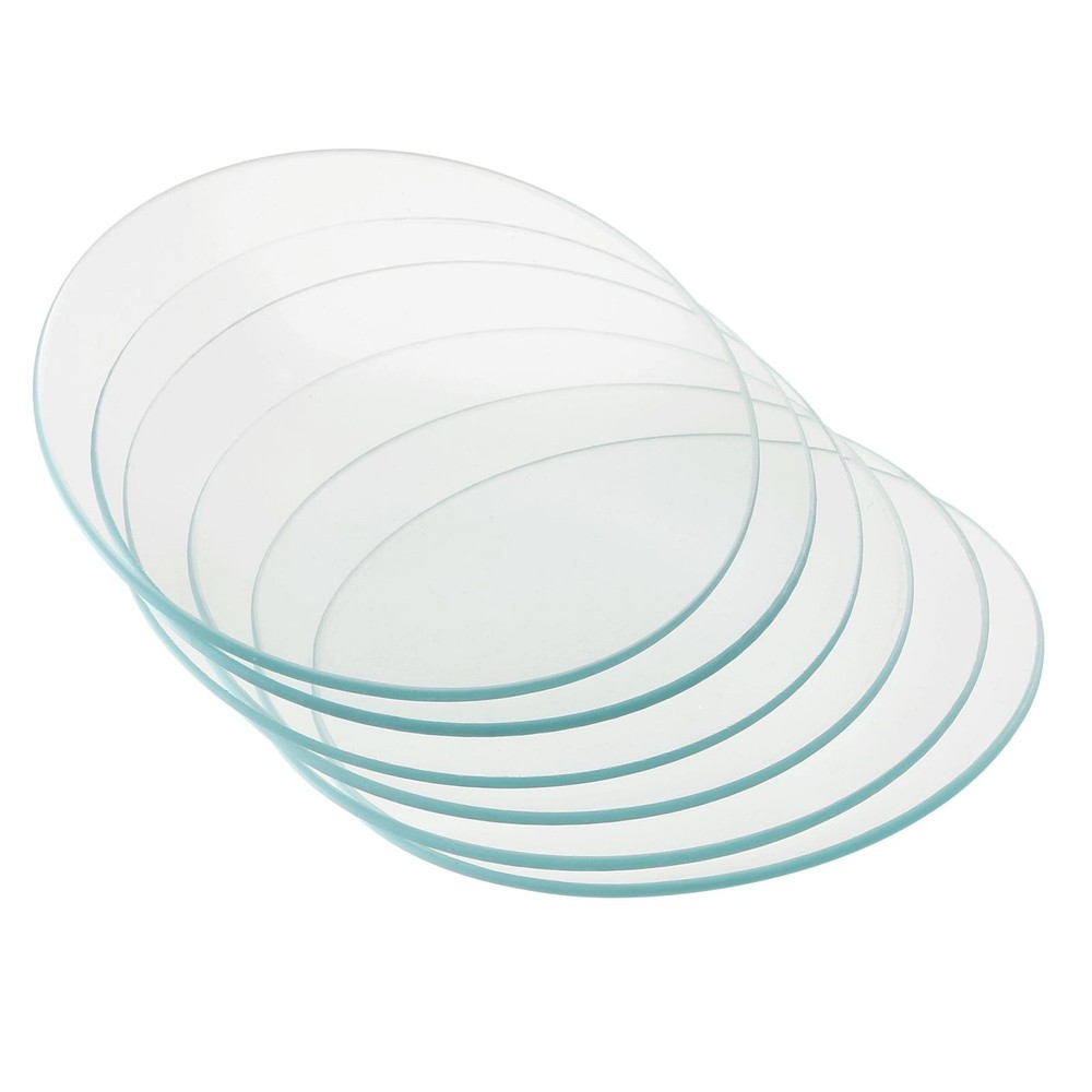 6Pcs 90mm Dia Watch Glass Beaker Cover Smooth Edges Chamfered Arc Transparent