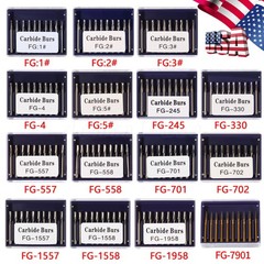 Dental Burs FG 330 557 701 Pear High Speed Tungsten Carbide Burr 19mm Midwest