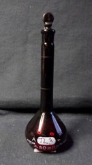 PYREX Red Low Actinic Glass Class A 50mL ±0.05 Volumetric Flask #9 Stpr 55640-50