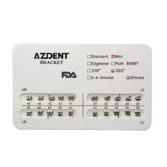 US Dental Orthodontic Bracket Brace Mini /Standard Roth/MBT.022/.018 Hook AZDENT