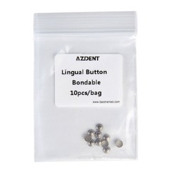 100Packs AZDENT Dental Orthodontic Bondable Lingual Buttons Round Base 10pc/pack