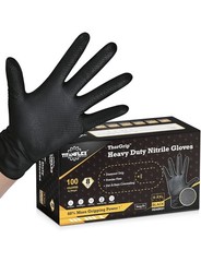 TitanFlex Heavy Duty Black Industrial Nitrile Gloves, 8-mil, Large, Box of 10…