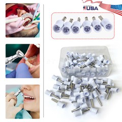 100 pieces Dental Rubber Prophy Tooth Polishing Cups brushes white polish US