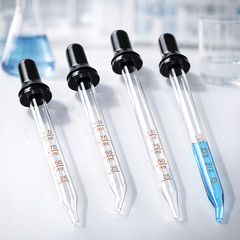 4 Pcs Glass Eye Dropper Round Tip Measured Medicine Droppers Calibrated 1 ml