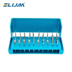 Dental Diamond Burs Drill+Disinfection Bur Block High Speed Handpiece–30Pcs/Set
