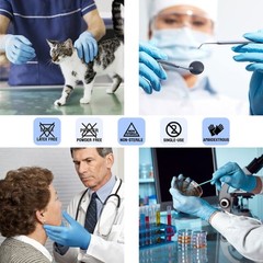 Blue Medium Nitrile Gloves Pack of 1000 Latex Free Powder Free SafeHealth