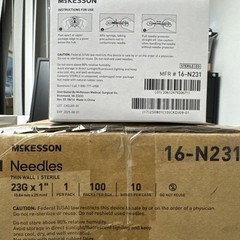 Case Of 1000, 23G X 1” Needles, Thin Wall, Sterile, By McKesson.