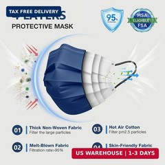 Disposable Face Mask for Adults – FSA Eligible HSA, 4 Ply 50 Pack Individually W