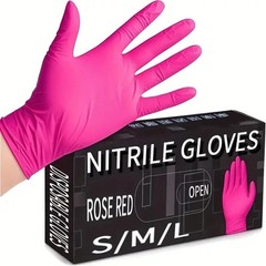 Fuchsia Nitrile Disposable Gloves 20 100PCS 3-mil Powder Latex Free Household