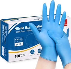 Blue Nitrile Exam Gloves – 9.5″ Long, 4 mil, Ambidextrous, Latex & Powder Free