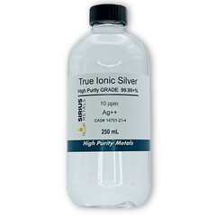 True Free Silver Ions (Ag++): 10 ppm, 99.99+% Purity – 250 mL in Plastic