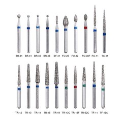 100Pcs Dental Diamond Burs High Speed Handpiece Friction Grip 20 Type FG AZDENT
