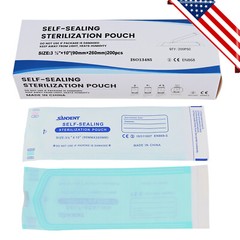 Self-Sealing Sterilization Pouch Bag, 3.5″ x 10″, Paper/Blue Film (Box of 200pc)