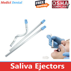 1000 (10 Bags) Clear Blue Dental Saliva Ejectors Ejector Disposable Suction Tips