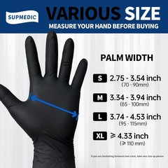 Ambidextrous Black Nitrile Gloves – 100 Pcs, Perfect for Food Prep & Medical Use