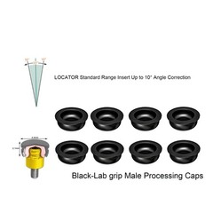 US Dental Locator Black Processing Replacement Male Inserts Caps Overdenture Set