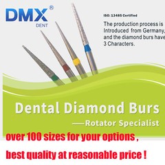 5 Pcs DMXDENT Dental Diamond Burs for High Speed Handpiece Friction Grip 1.6mm