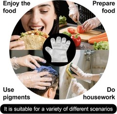 400 Count Disposable Poly Plastic Gloves for Cooking, Food Prep and Food Service
