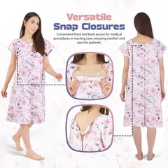 NY Threads Women’s Hospital Gown Soft and Stylish Patient Gown, Small-Medium,…