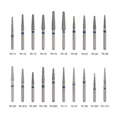 100 Models AZDENT Dental Diamond FG Burs for High Speed Handpiece Friction Grip