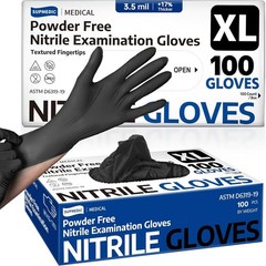 Ambidextrous Black Nitrile Gloves – 100 Pcs, Perfect for Food Prep & Medical Use