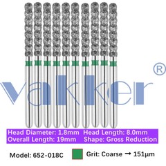 10pc Vakker Dental Diamond Burs FG Interproximal/ Gross Reduction for High Speed
