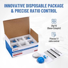 2x400g (Base+Catalystst)/12x25g Dental Putty Fast Set PVS VPS Impression Trays