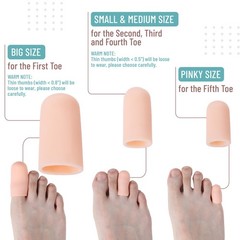 Dr. JK- Silicone Toe Protectors for Men & Women, 6 Pairs, Multi Size, Skin