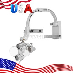 Dental Surgical Headband Binocular Loupes/5W LED Silicone Lightweight Headlamp