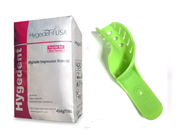 Mold Mouth Impression Kit – 1lb Alginate + 12 Upper Left, Lower Right Trays