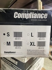 Compliance Synthetic Exam Gloves, Case of 10 Boxes, 150/box, 1500Pcs, Size Small