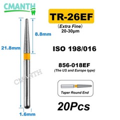 US Fine Dental Burs Diamond Burs High Speed Turbines Drills Tools 1.6mm 20pcs