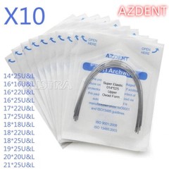 10Bag AZDENT Dental Orthodontic Super Elastic Niti Arch Wires Rectangular Ovoid