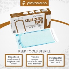 Self-Sealing Sterilization Pouch, 5.25″ x 10″, Paper/Blue Film (Case of 1000)