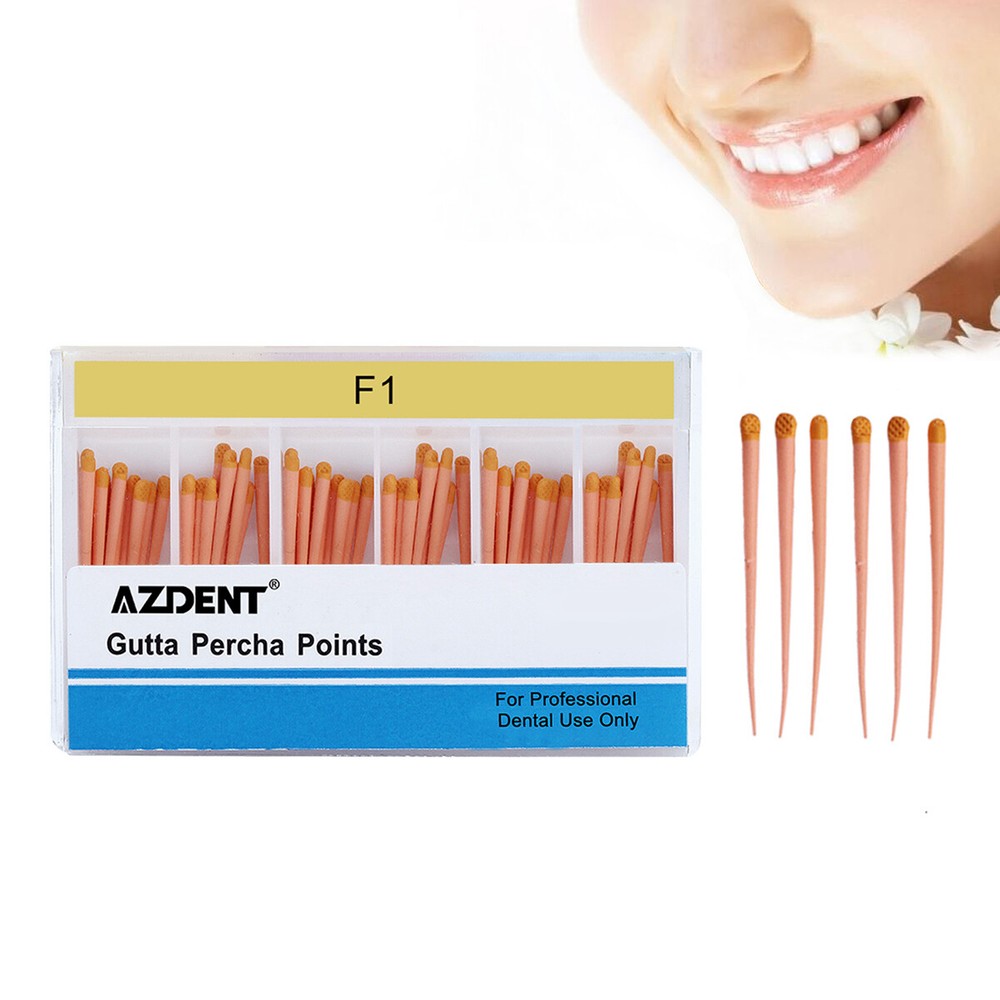 60Pcs/pk AZDENT Dental Gutta Percha Points Eododontics Obturating Points F1F2F3