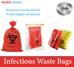 BIOHAZARD Infectious Waste Bags Red Adhesive Bag, 5 Size, Meets OSHA requirement