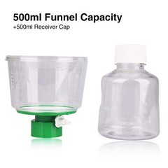 Disposable PES Filter Vacuum Units 0.22μm 500ml Bottle Top&Receiver Flask 4Pcs