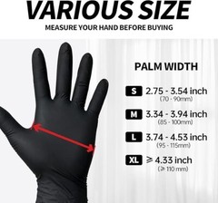 Basic 100pcs Black Vinyl Synthetic Multipurpose Latex Free Disposable Gloves