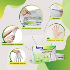 Disposable Plastic Gloves Food Handling Service Gloves Disposable for Cooking…