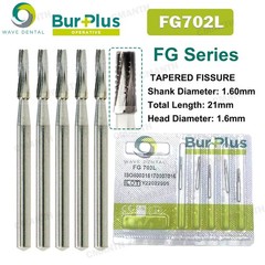 US WAVE Dental Burs Carbide Burs Tapered Fissure FG Cross Cut Bur Fit High Speed