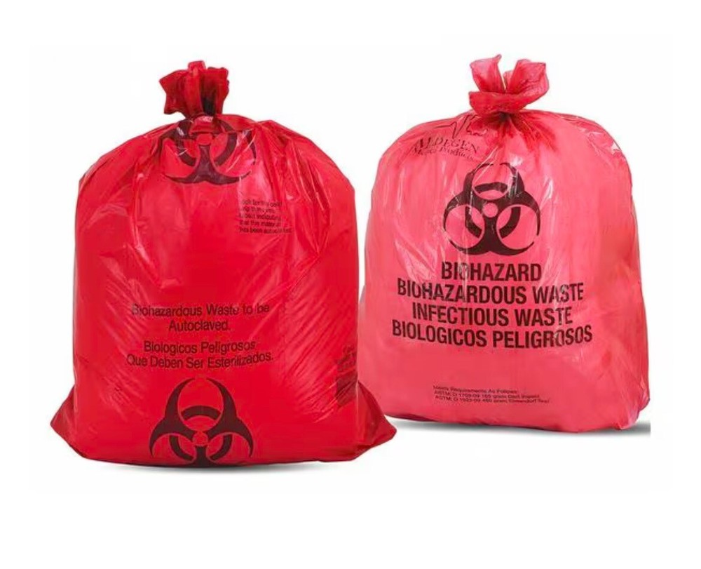 500 Ultra-Tuff BioHazard Bags RED Infectious Waste, Can Liners 24″x24″ 8-10 Gal