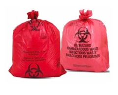 500 Ultra-Tuff BioHazard Bags RED Infectious Waste, Can Liners 24″x24″ 8-10 Gal