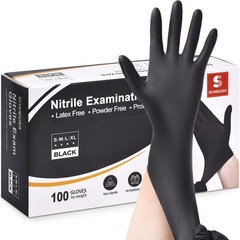 Schneider Nitrile Exam Gloves, 4 Mil Black Gloves Disposable Large,