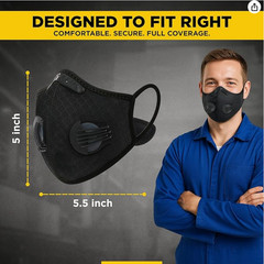 2x Anti Pollution Half Face Cover Respirator Mask With Filters Sports Facepiece