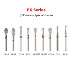 100 piezas/20 tipos Burr fresas de diamante salees FG medio 1,6mm Kit FG1.6MM
