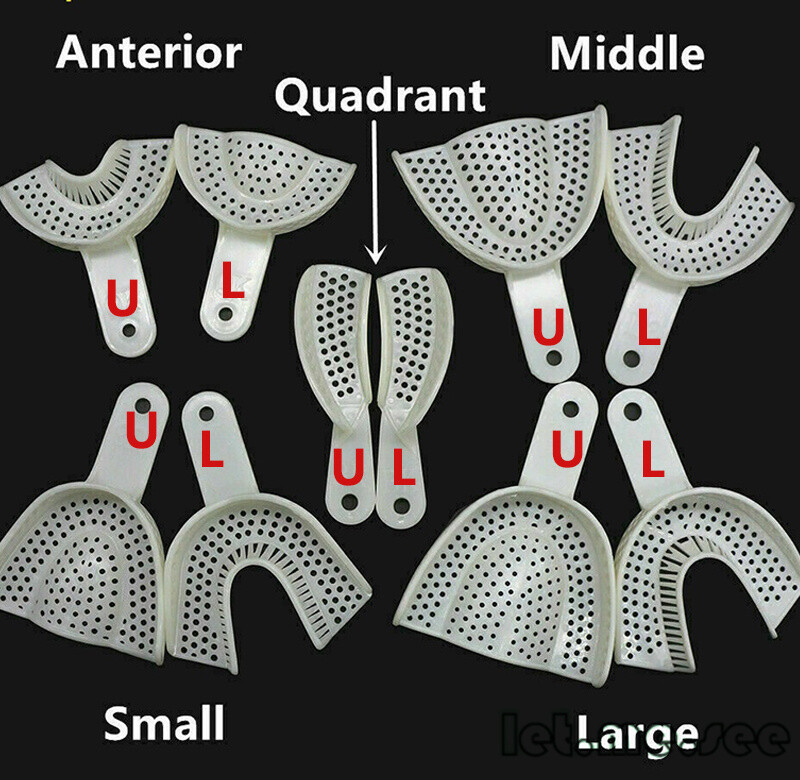 Dental Impression Trays Perforated Plastic Disposable (CHOOSE SIZE)(1 Bag of 10)