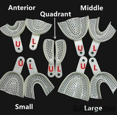 Dental Impression Trays Perforated Plastic Disposable (CHOOSE SIZE)(1 Bag of 10)