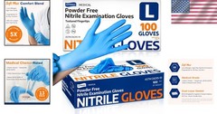 Ambidextrous Soft Max Nitrile Exam Gloves, Blue – 100 Count for Allergen Safety