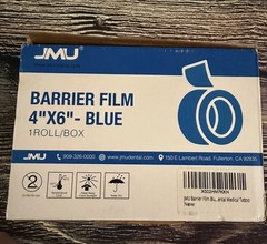 JMU Dental/Tattoo Barrier Film Blue 4″x6″ Sheets new in box
