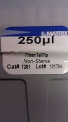 2 x RACKS OF THERMO SCIENTIFIC NONE- STRILE MATRIX 7281. 250ul 77mm TALL TIPS
